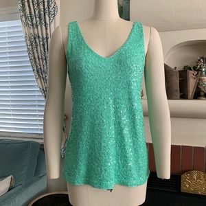J.Crew Factory Seafoam Green Sequined Tank sz XS